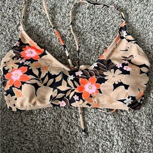 Floral Bikini Top with Strappy Back